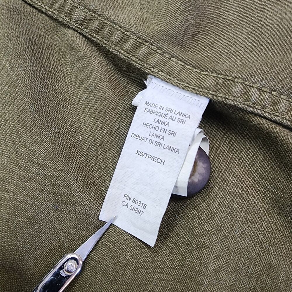 Lucky Brand Vest Womens XS Green Full Zip Button Military Style Cargo Pockets - Picture 15 of 16